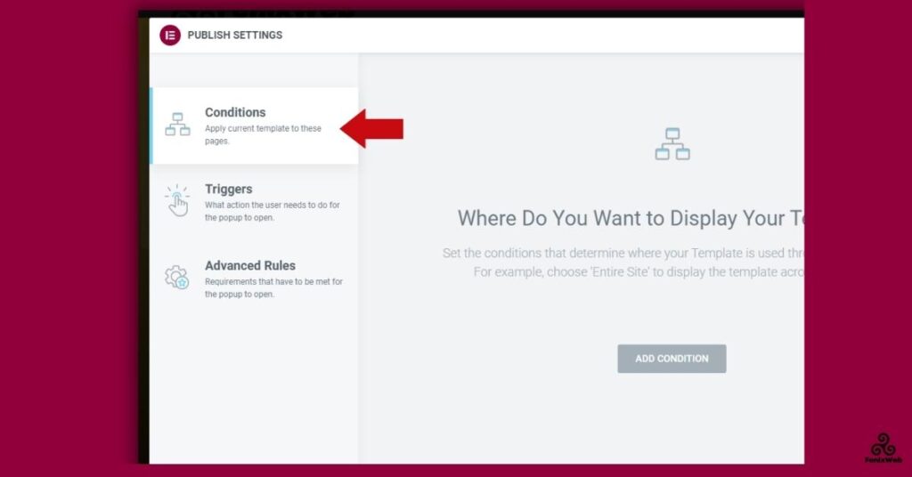 Condizioni di visualizzazione Popup Elementor